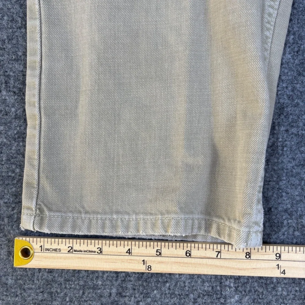 Levis 505 Regular Fit Khaki Tan Denim Jeans Mens 36x32 Straight Leg Cotton Pants
